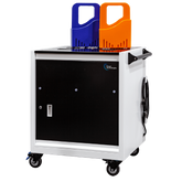 POWER TECHNOLOGIES 32 Bay Smart Charging Cart & Carry Out Baskets - 220V UK, MODEL- AC-GO, SKU- CRT-GO-S32K-U